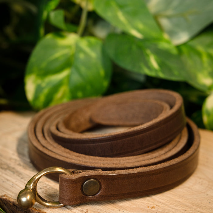 Celtic La Tene belt with belt hook, brown