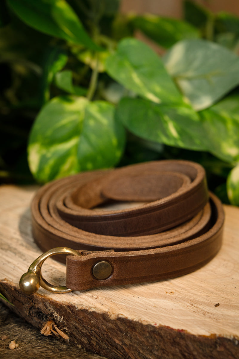 Celtic La Tene belt with belt hook, brown