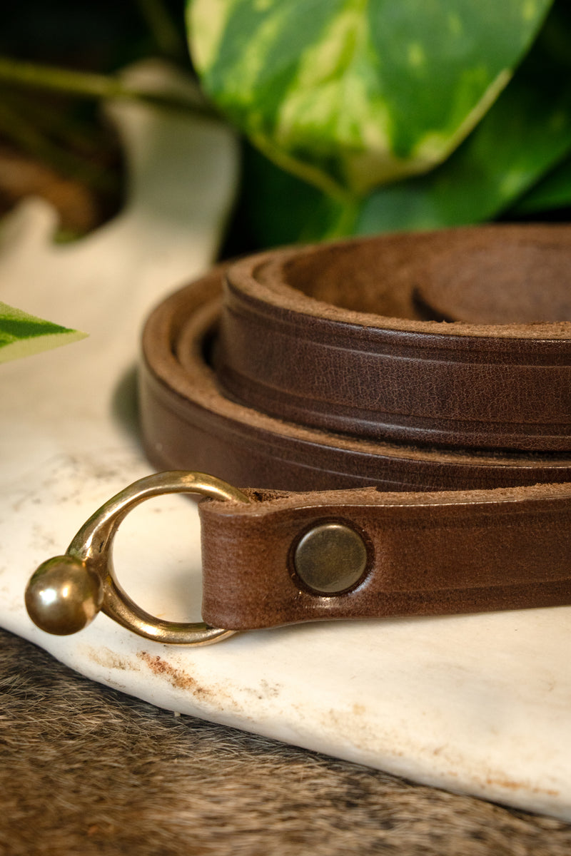 Celtic La Tene belt with belt hook, brown