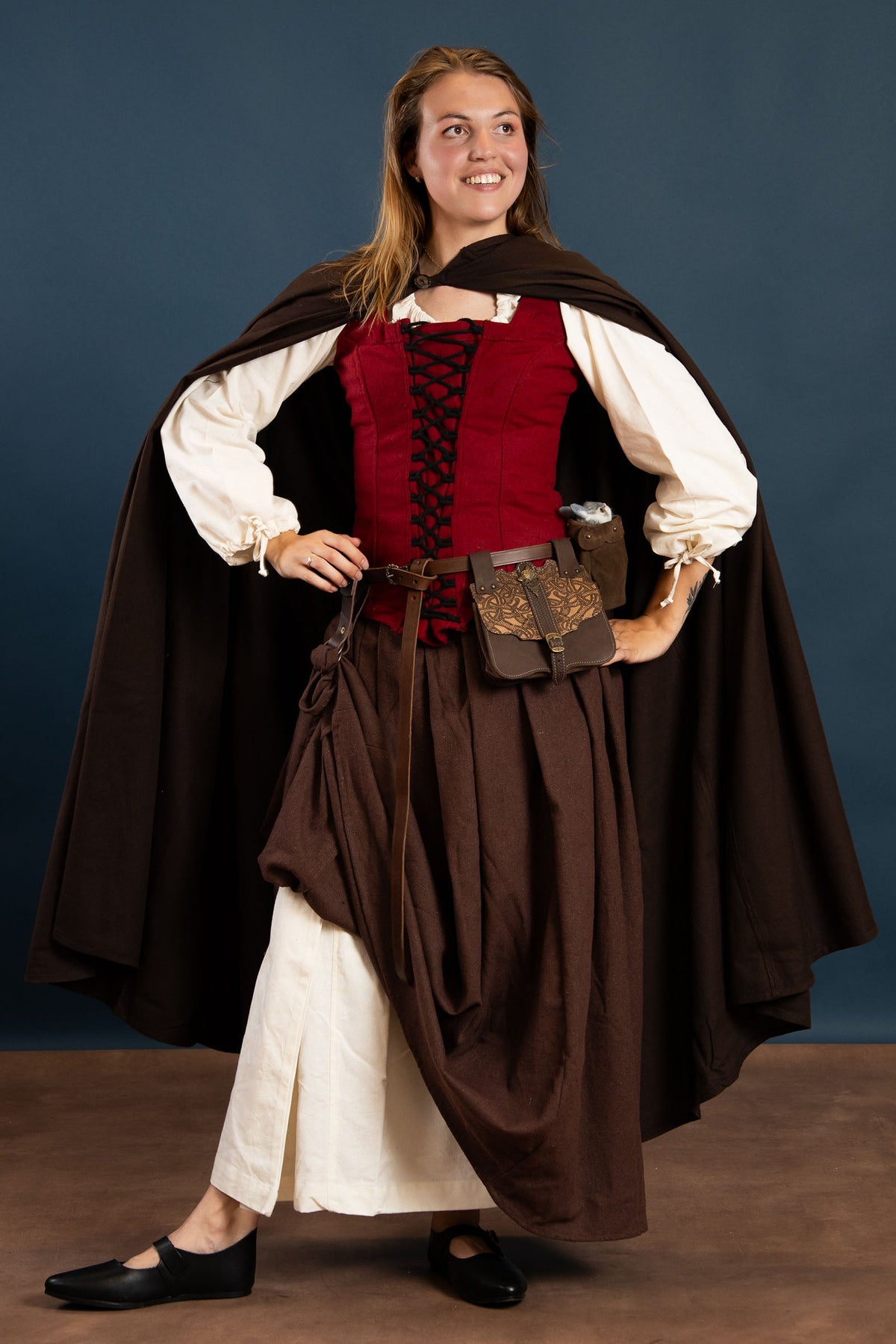 Cotton cloak Ellyn, brown