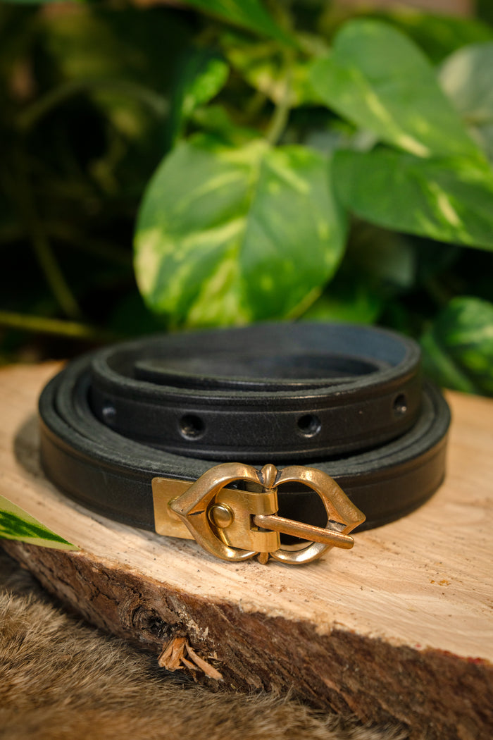 15th century belt Warwick, black, 151 cm