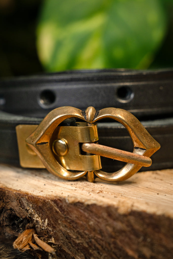 15th century belt Warwick, black, 151 cm