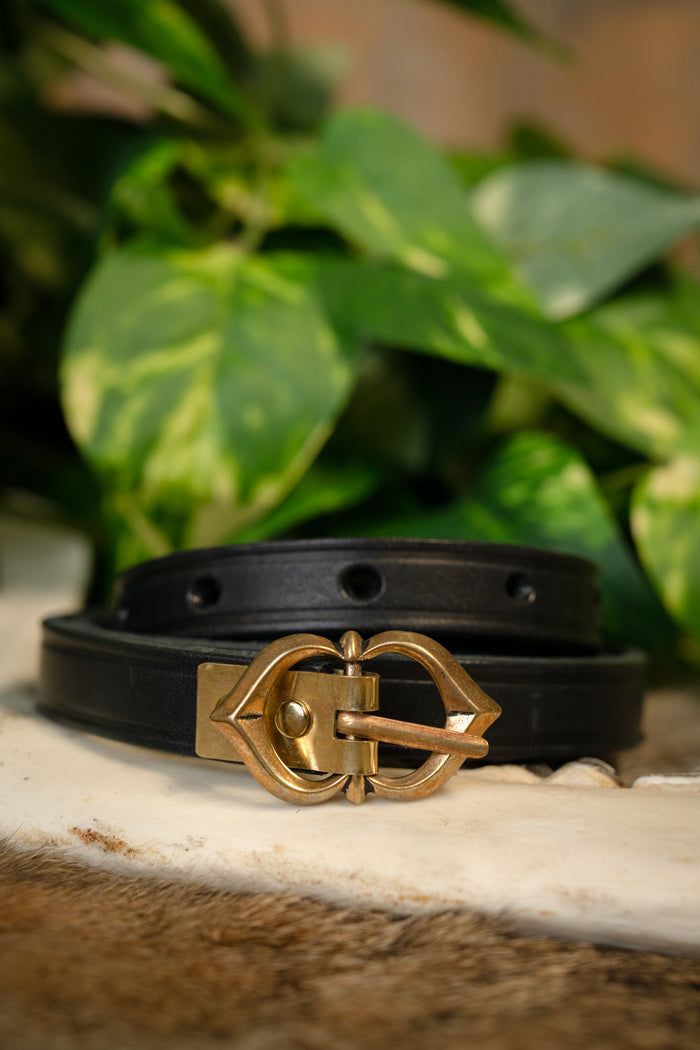 15th century belt Warwick, black, 151 cm