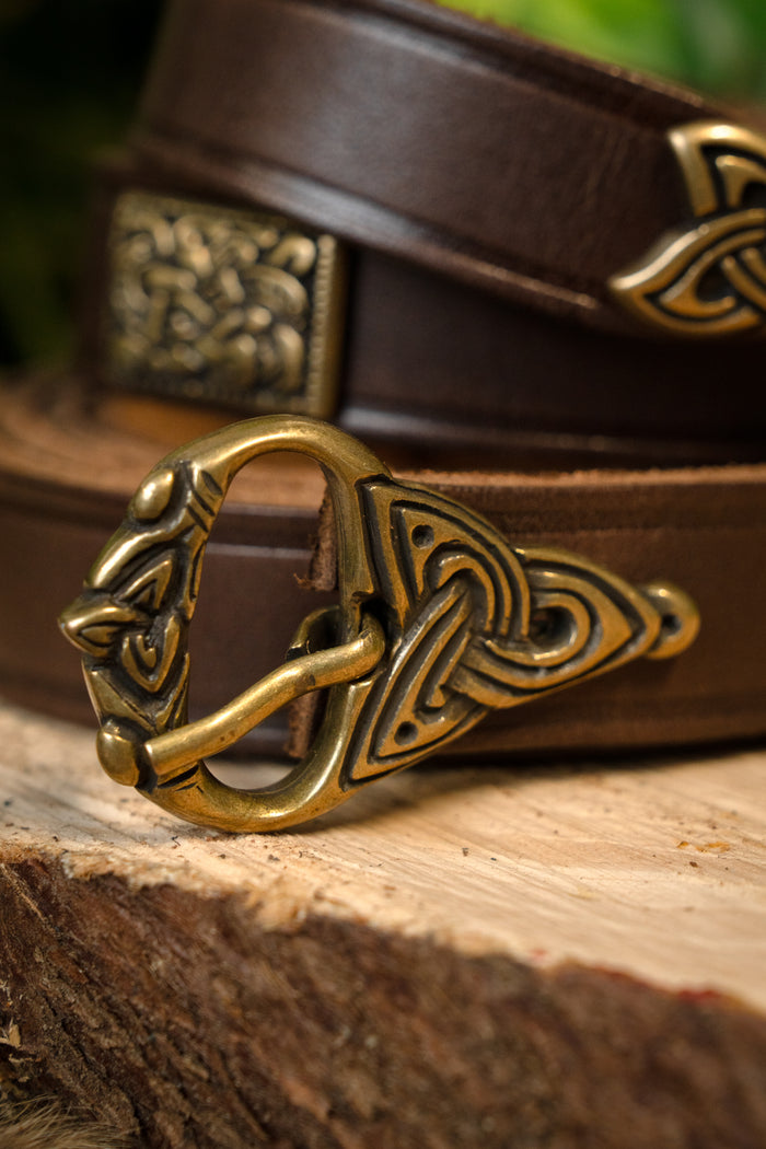 Viking belt Borre style deluxe, 165 cm, brown