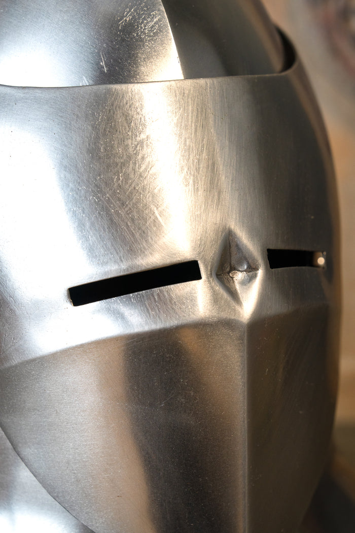 14th century large bascinet battle-ready, 1.6 mm