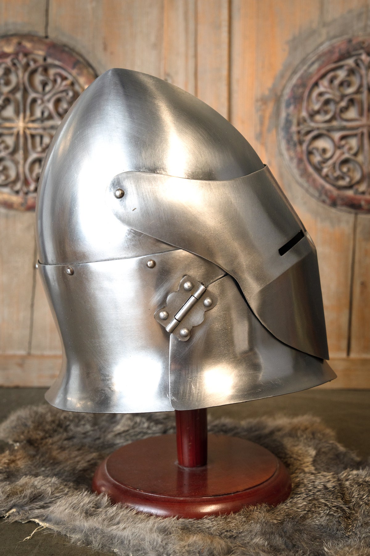 14th century large bascinet battle-ready, 1.6 mm
