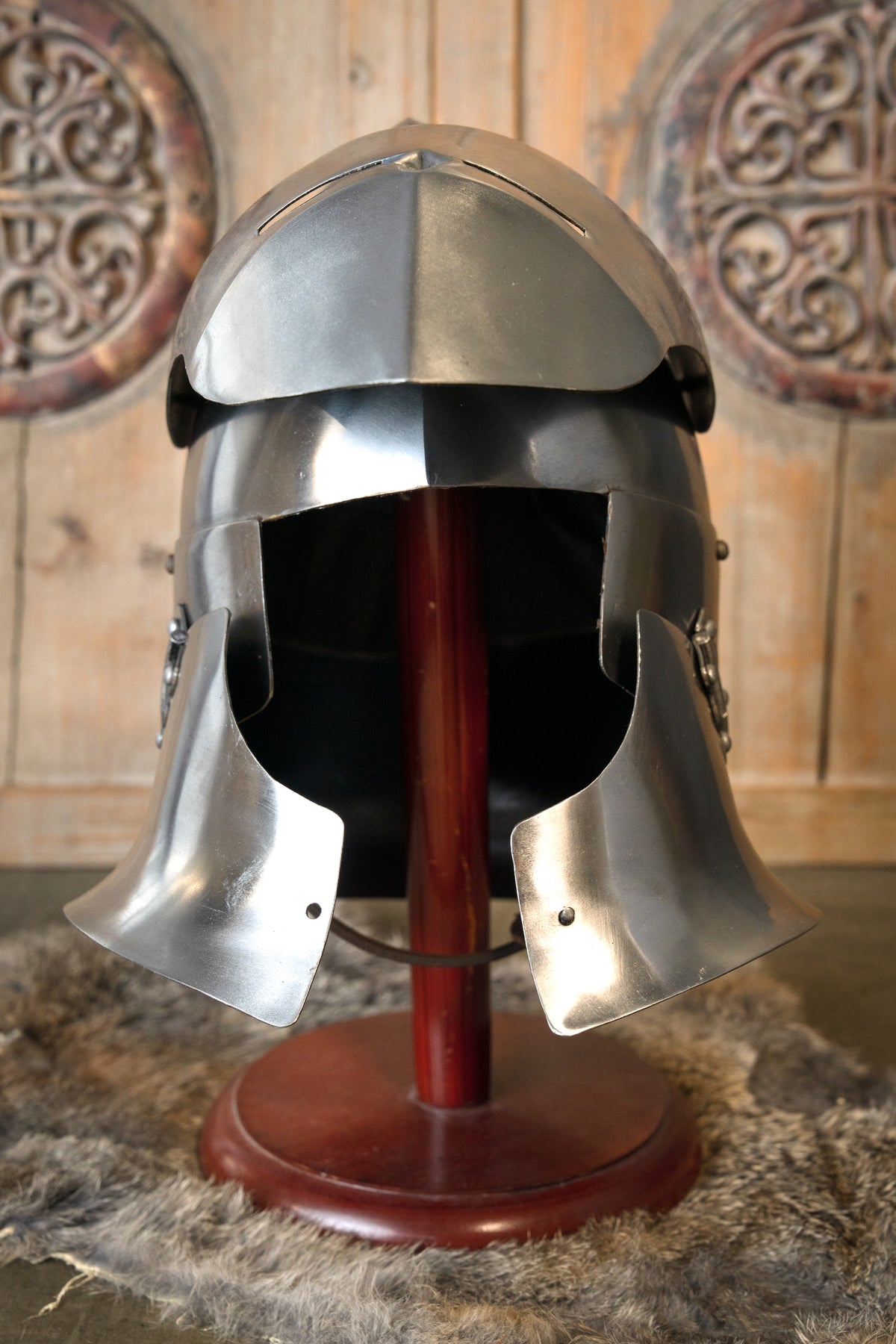 14th century large bascinet battle-ready, 1.6 mm