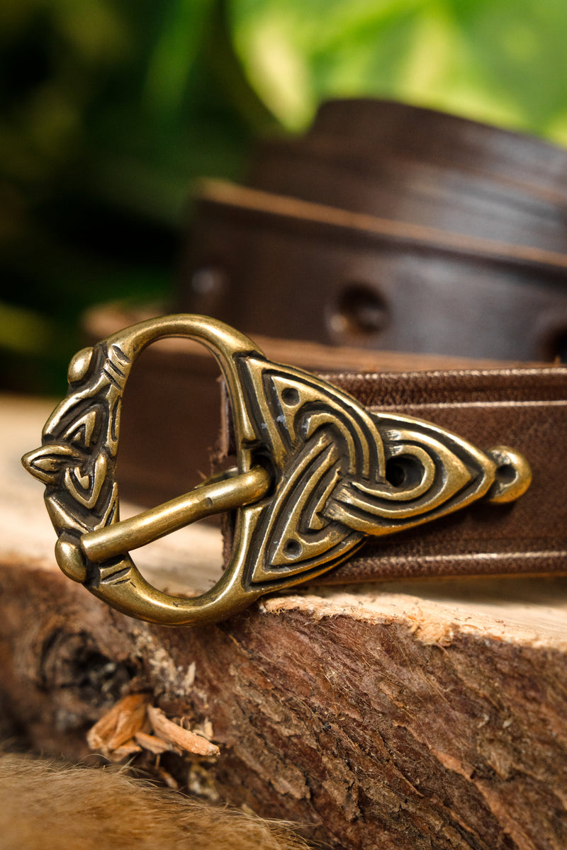 Vikingebælte i Borre-stil, 165 cm, brun