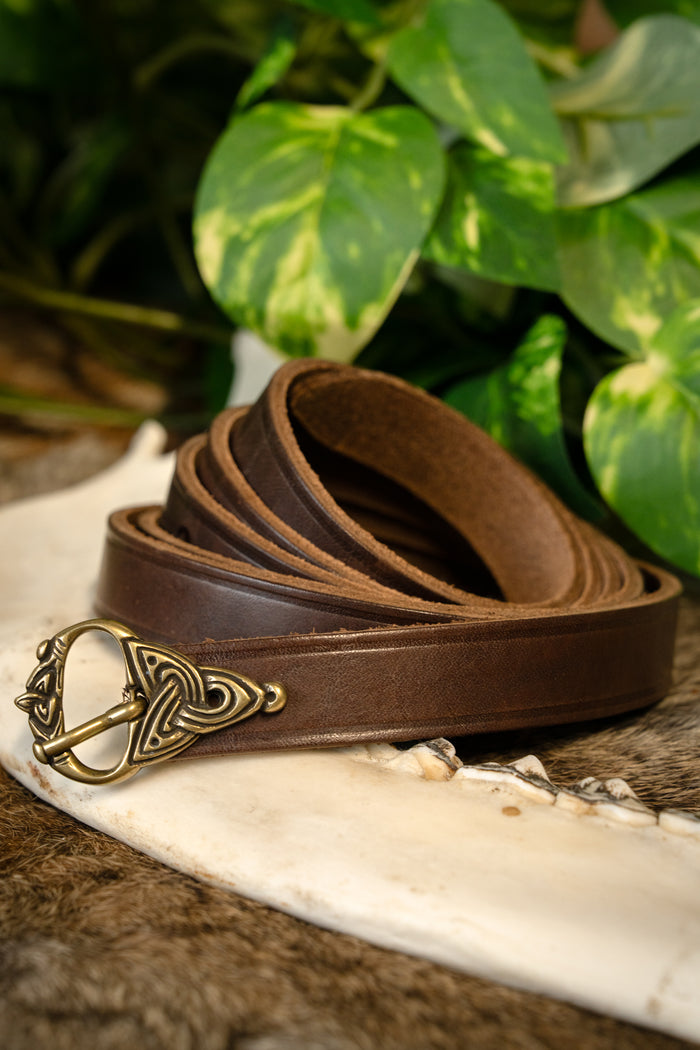 9th century Viking belt, 165 cm, brown
