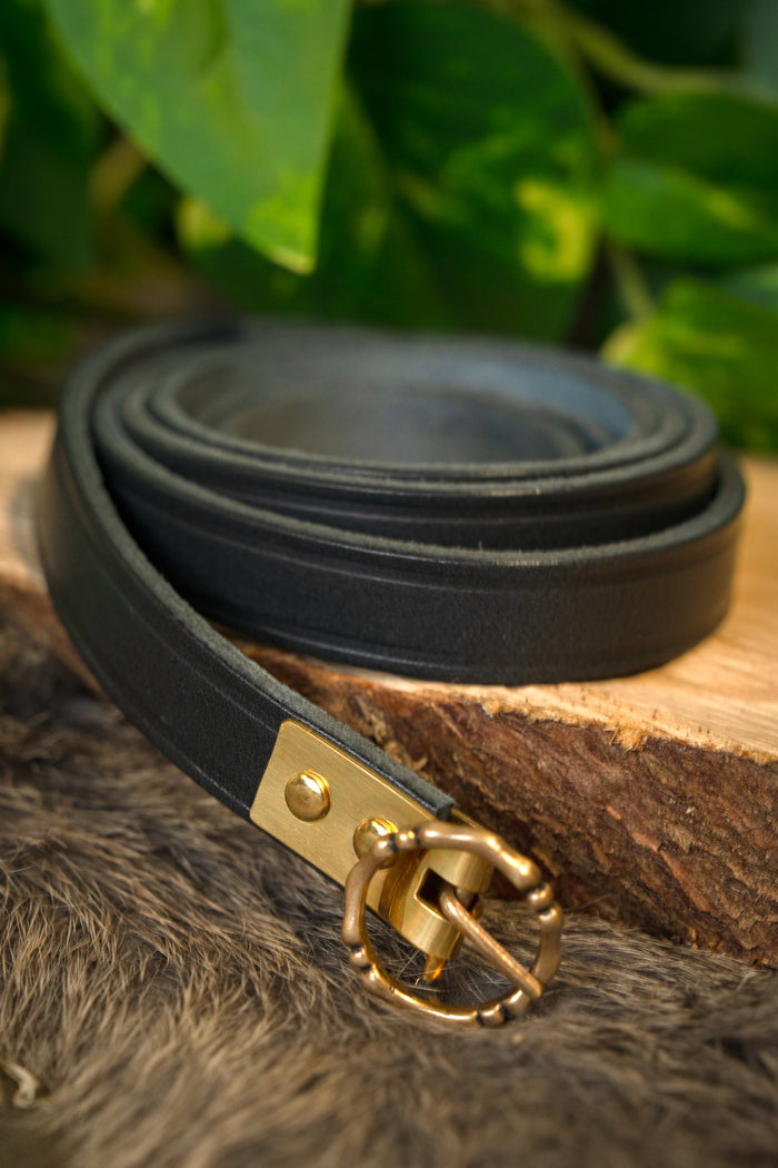 15th century belt Anjou, black, 150 cm