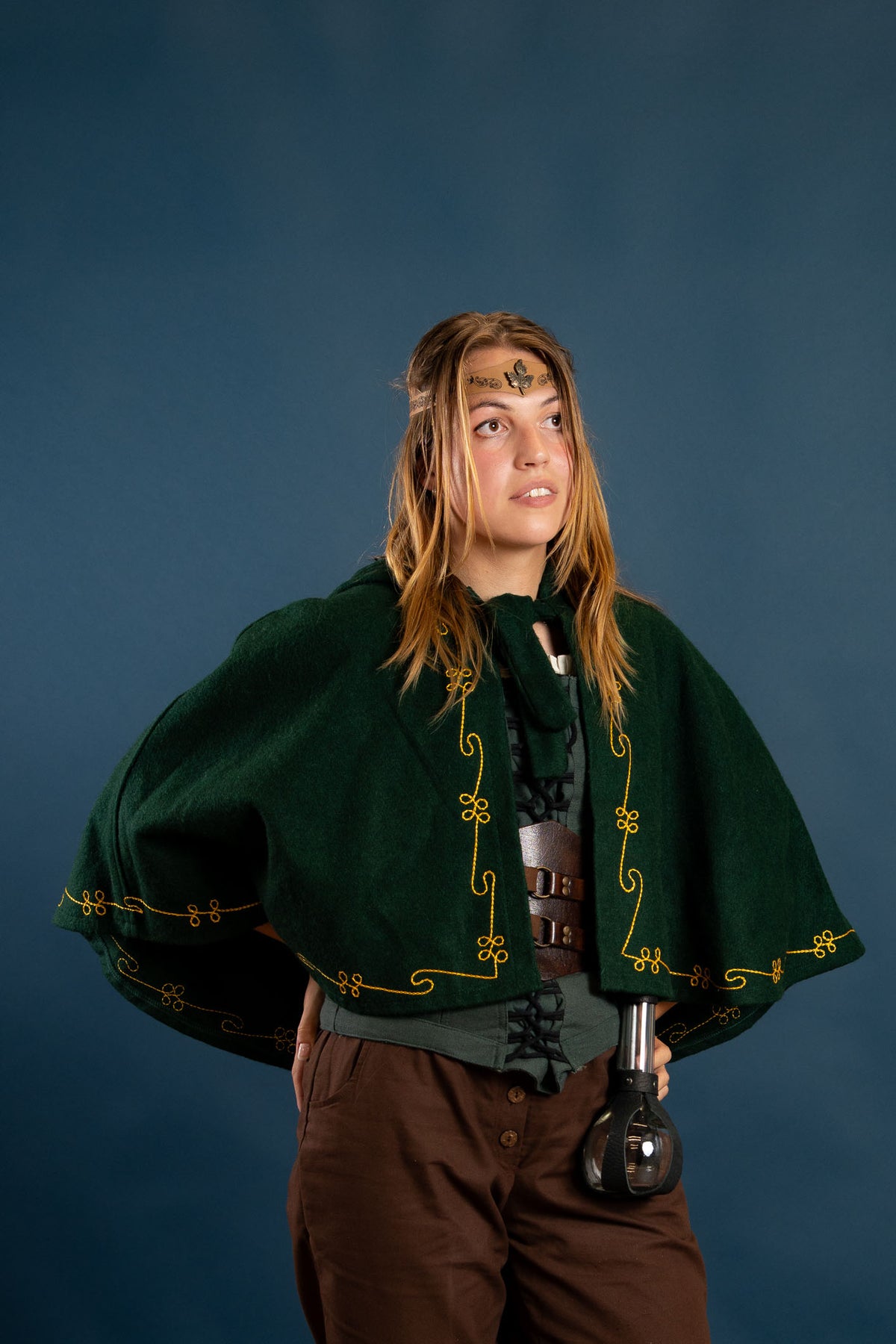 Chaperon Runa, green, wool blend