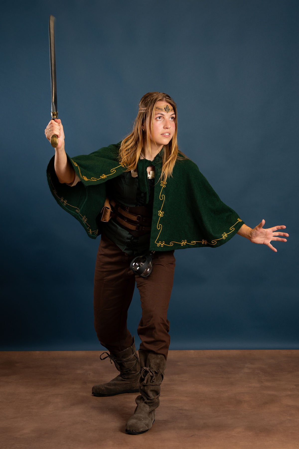 Chaperon Runa, green, wool blend