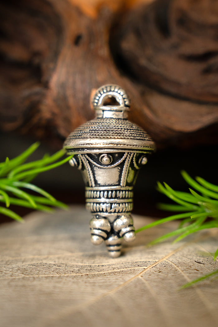Germanic berlock pendant, silvered bronze