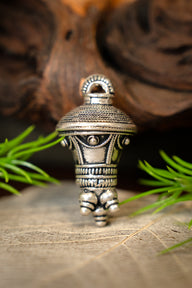 Germanic berlock pendant, silvered bronze