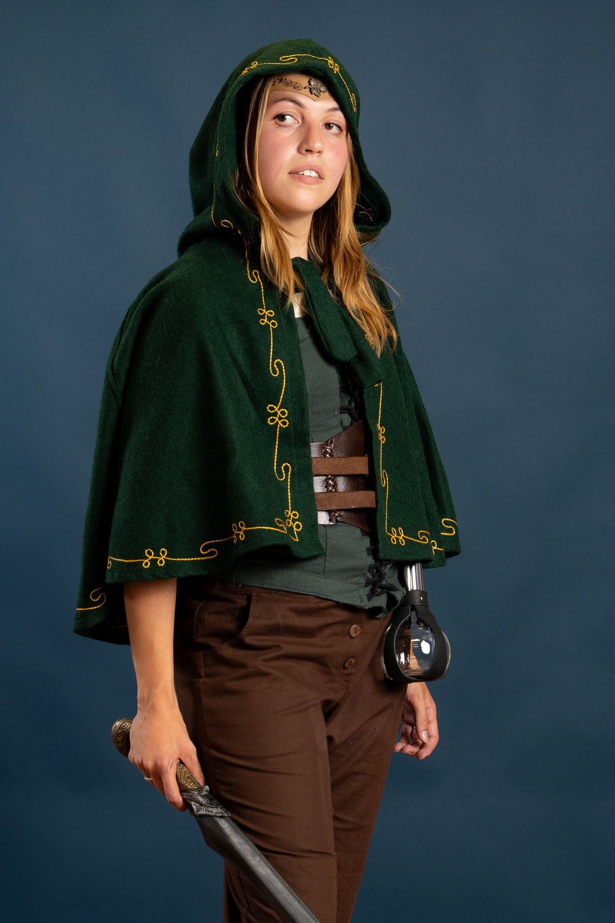 Chaperon Runa, green, wool blend