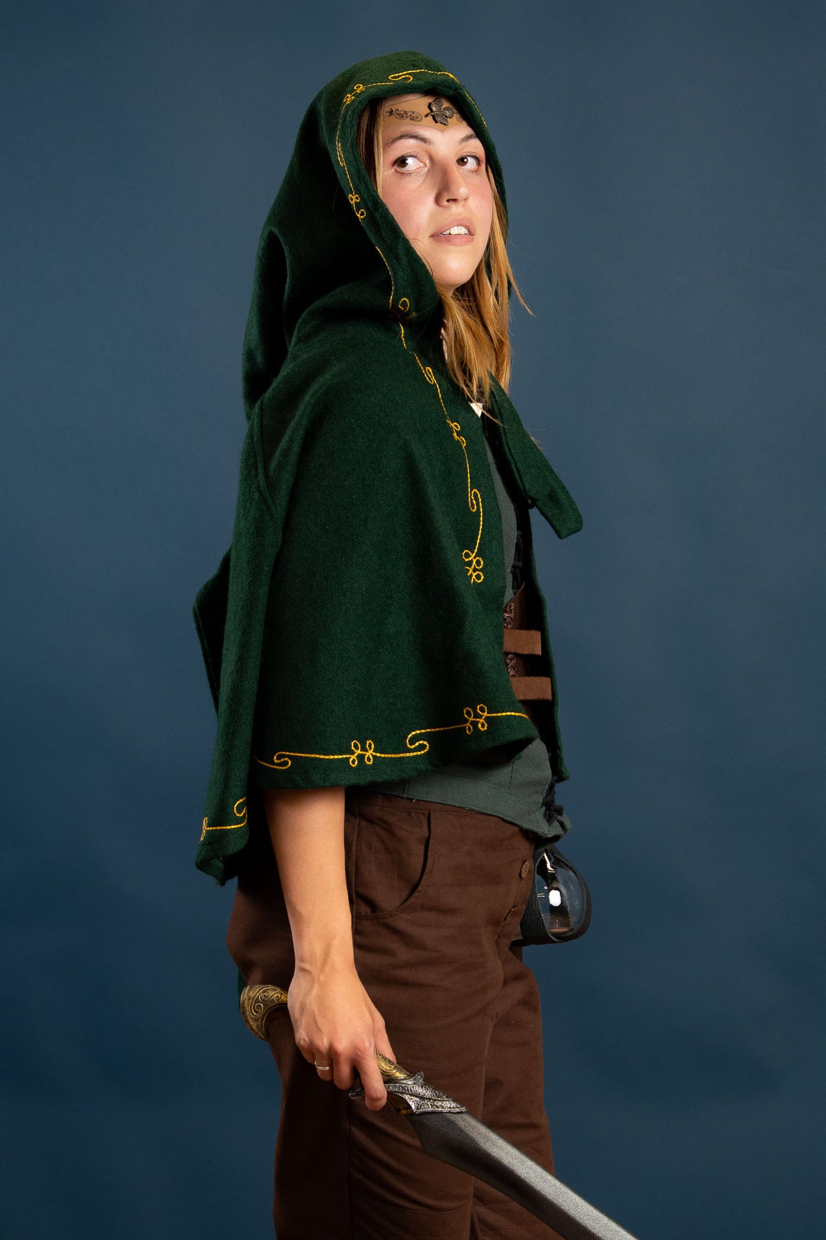 Chaperon Runa, green, wool blend