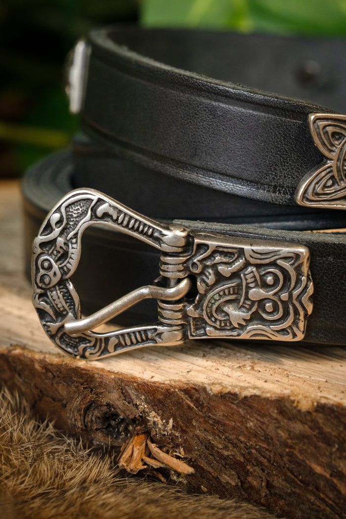 Birka belt deluxe, black, silvered, 165 cm