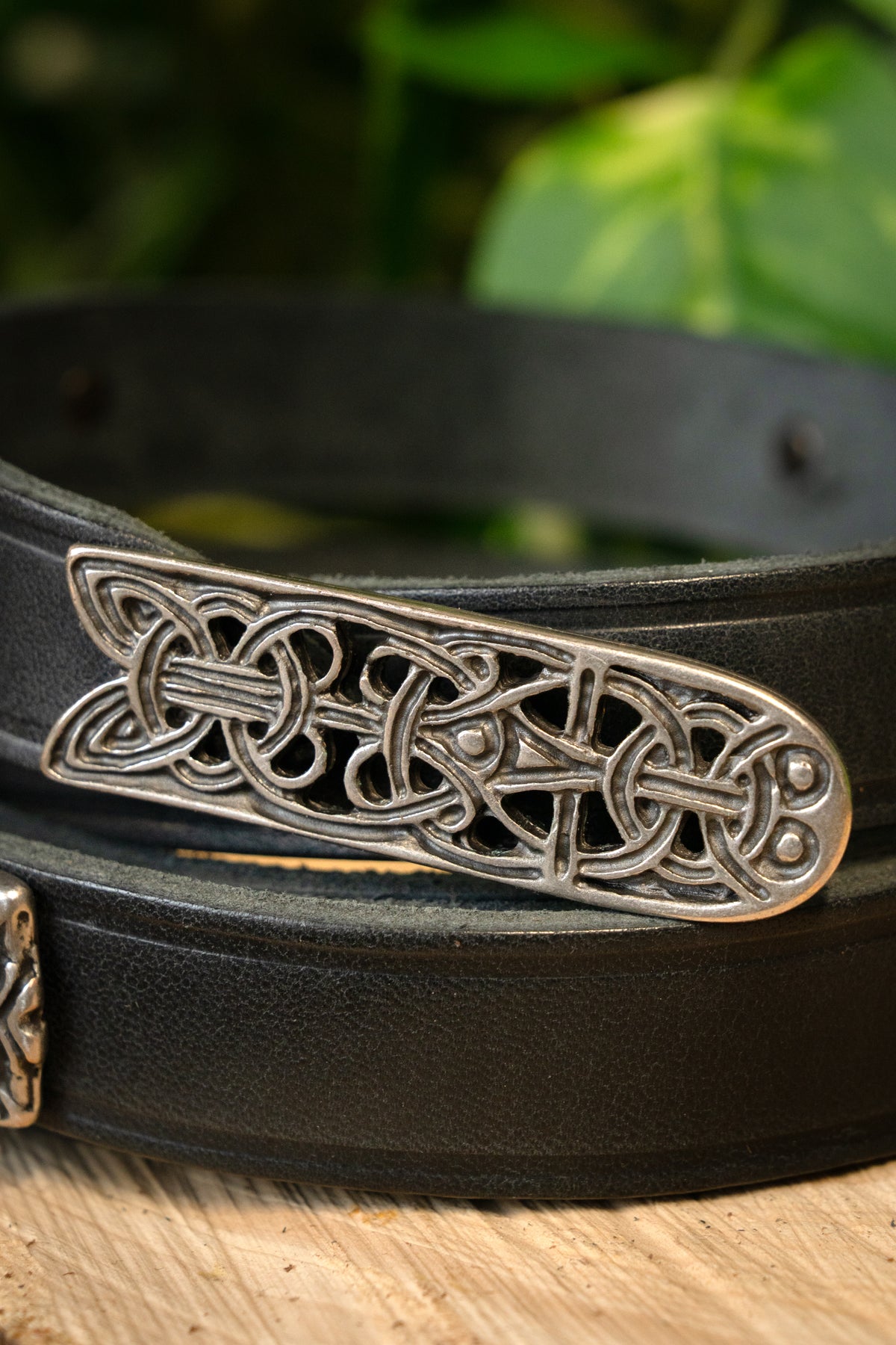 Birka belt deluxe, black, silvered, 165 cm