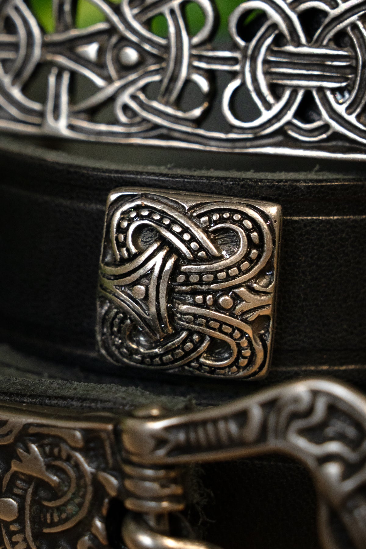 Birka belt deluxe, black, silvered, 165 cm