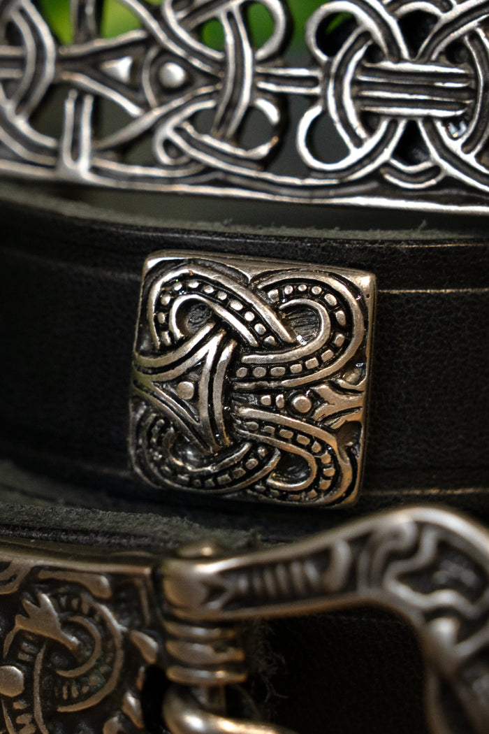 Birka belt deluxe, black, silvered, 165 cm