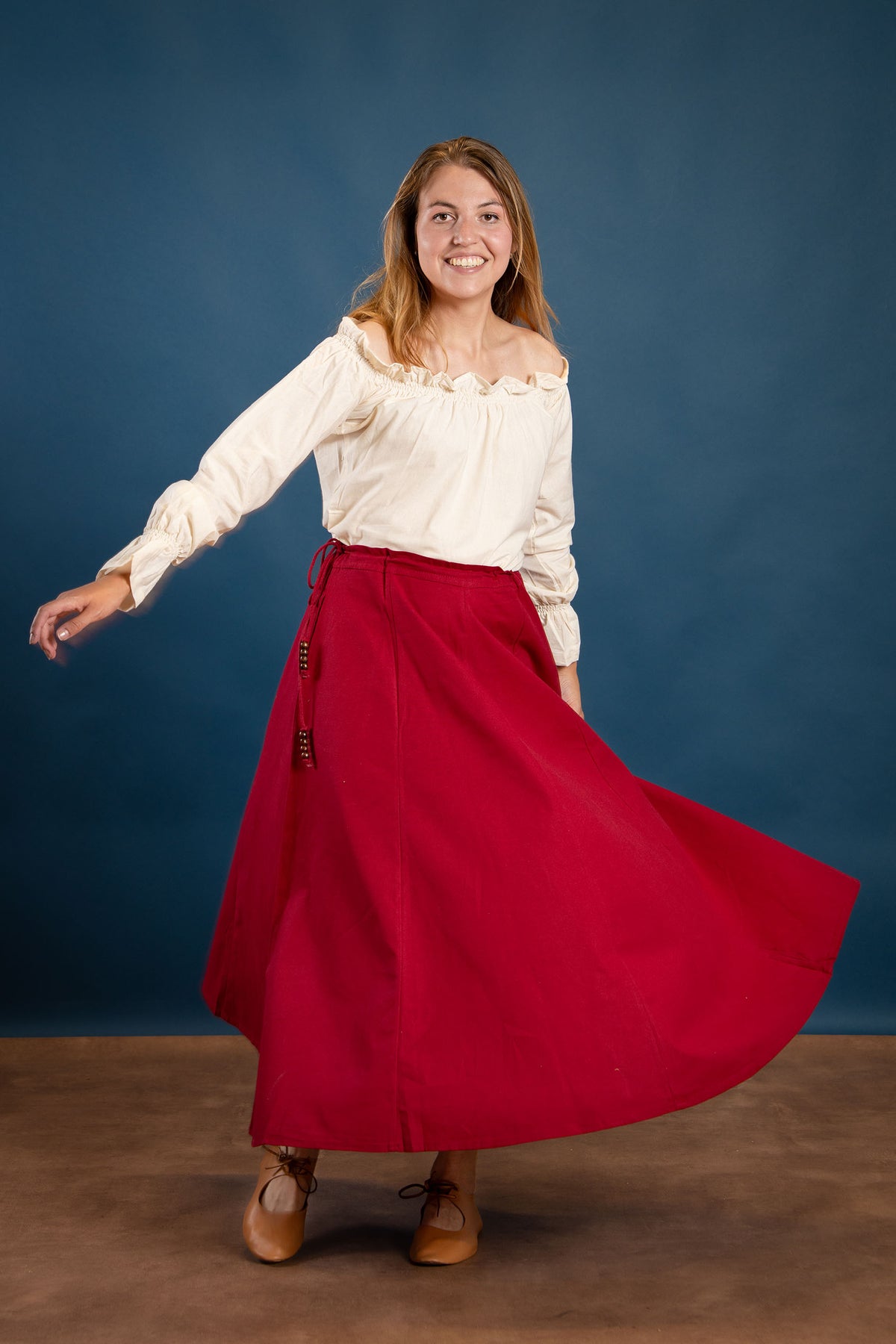 Medieval skirt Melisende, red