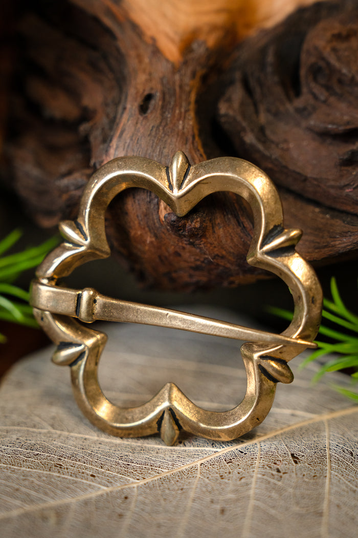 14th century gothic brooch, bronze