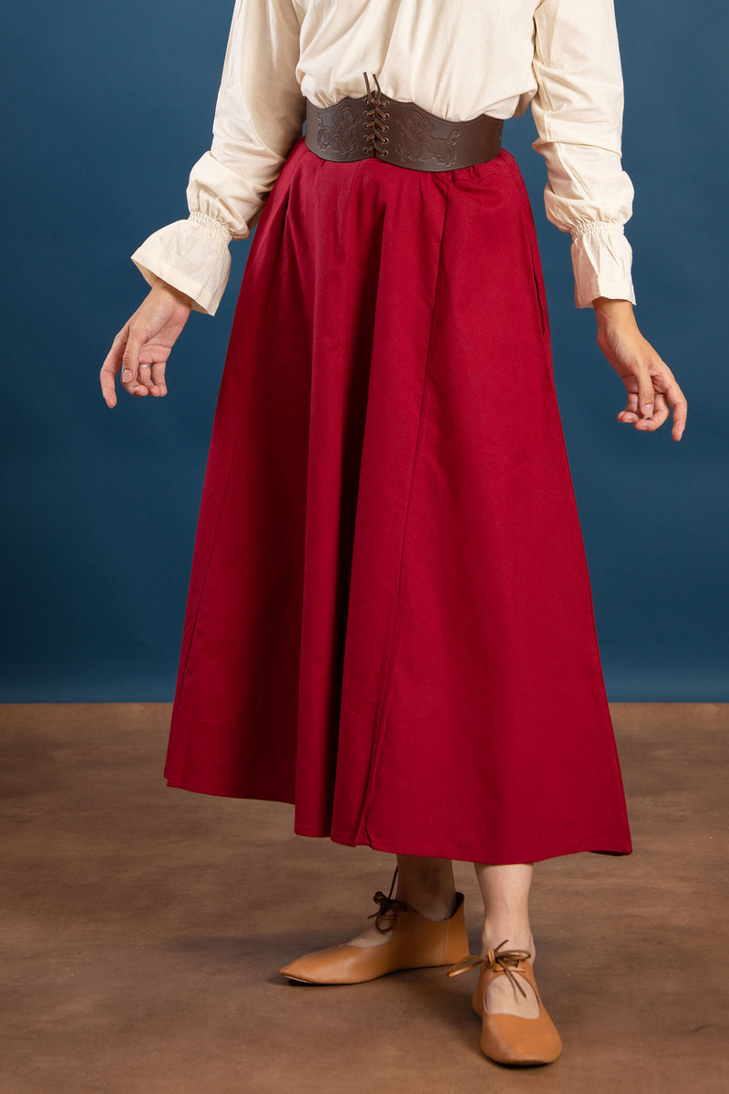 Średniowieczna spódnica Melisende, czerwona
