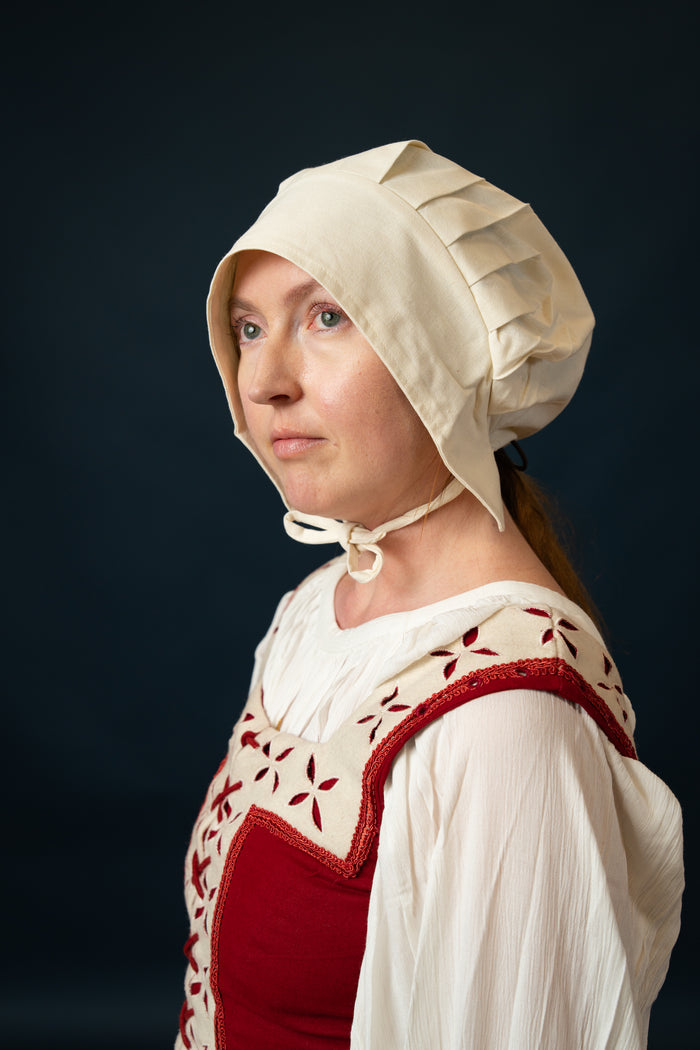 Pleated baroque cap Amsterdam, natural