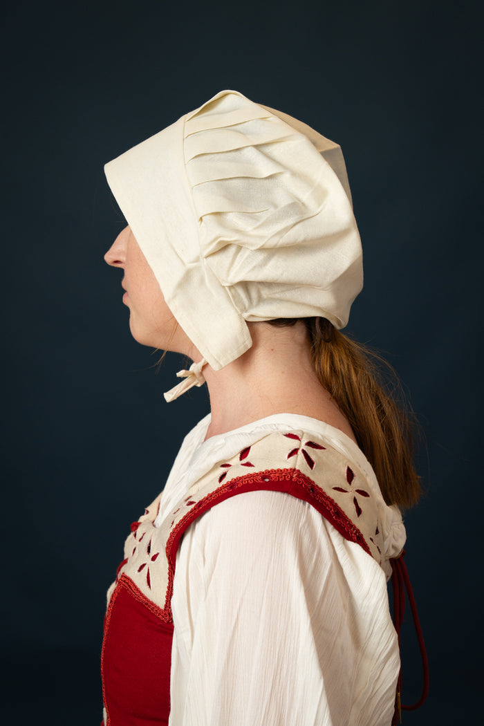 Pleated baroque cap Amsterdam, natural