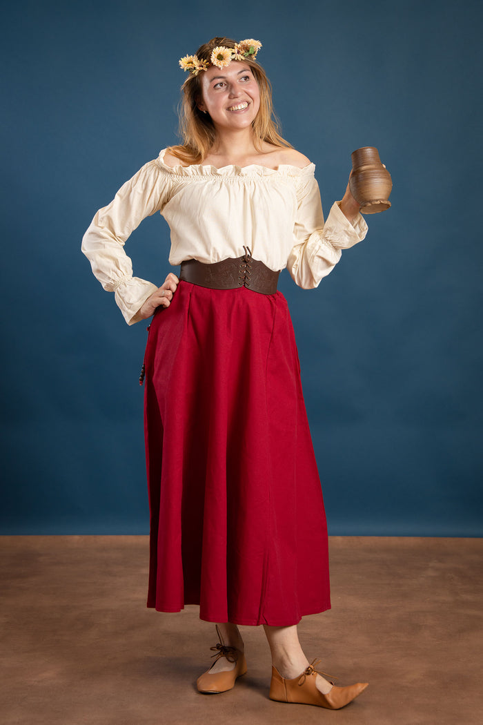 Medieval skirt Melisende, red