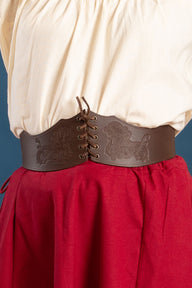 Corset belt Bertholdin B with Viking pattern, brown