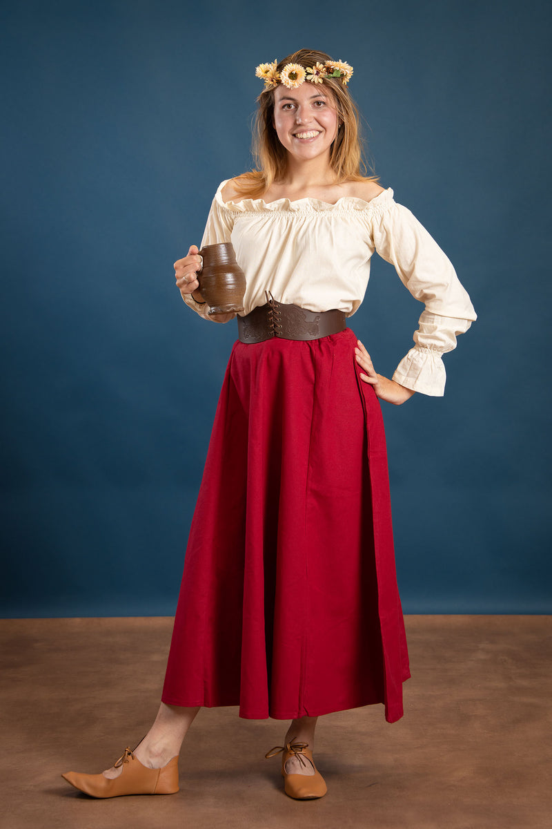 Średniowieczna spódnica Melisende, czerwona