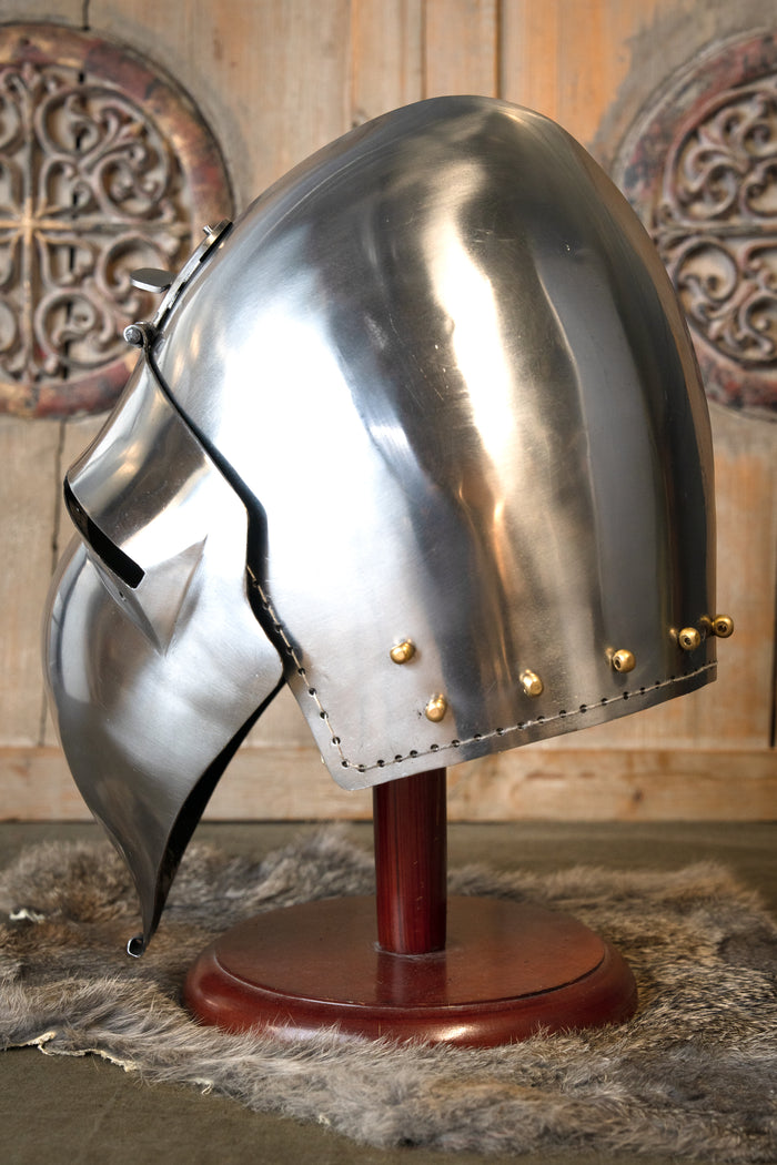 Klappvisor bascinet, 2 mm (battle-ready)