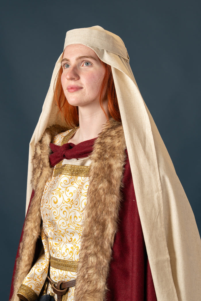 Viking cloak Fjell, wool blend, red