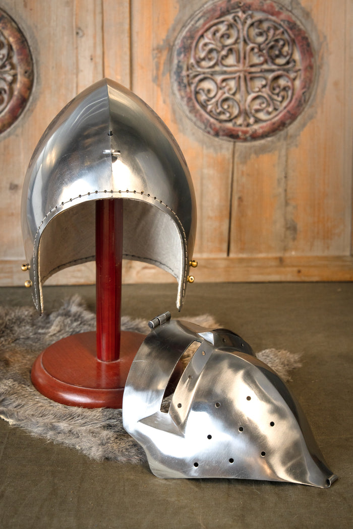 Klappvisor bascinet, 2 mm (battle-ready)