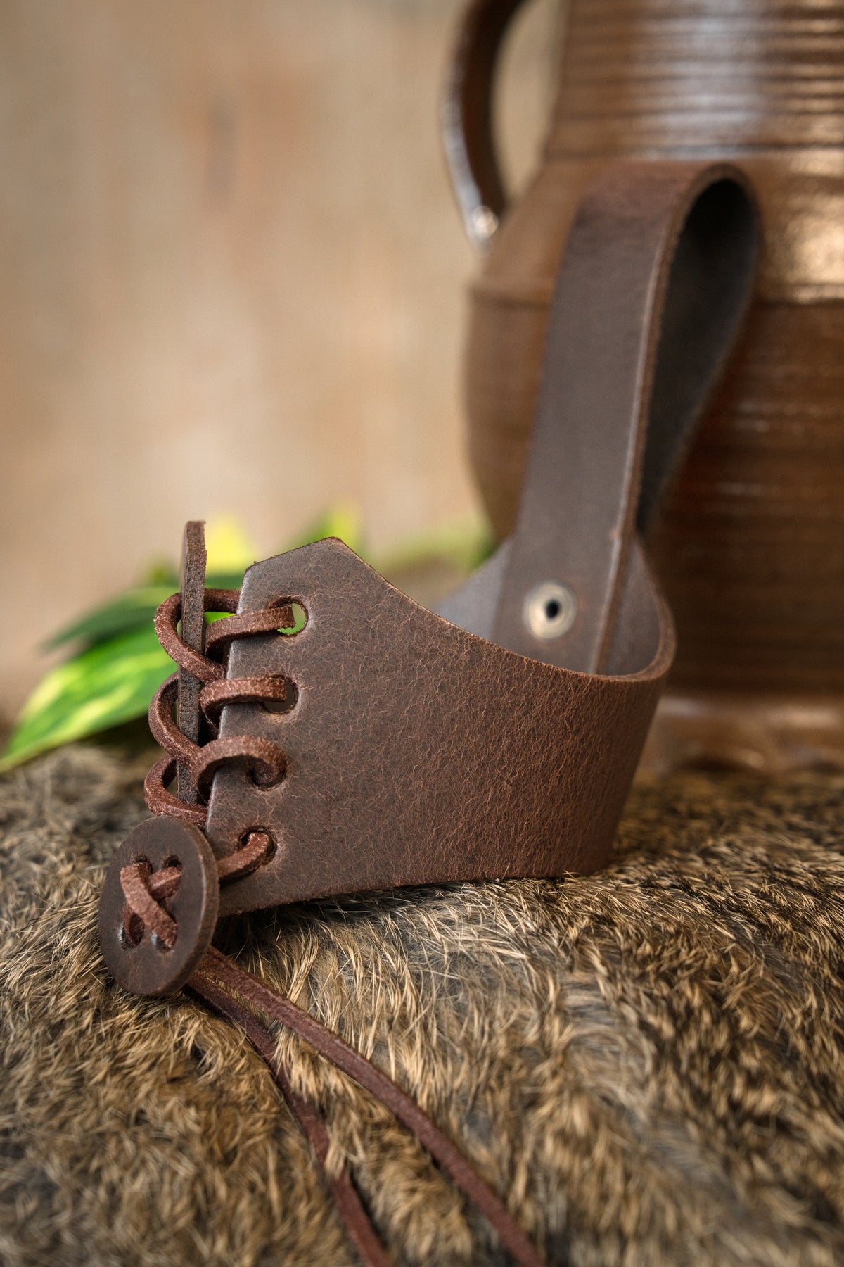 Drinking horn holder Argast, brown, S