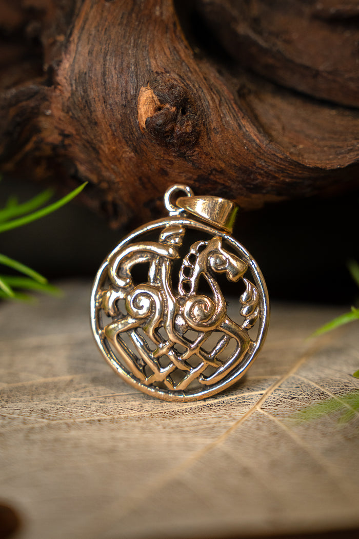 Bronze Viking pendant Odin on Sleipnir, bronze