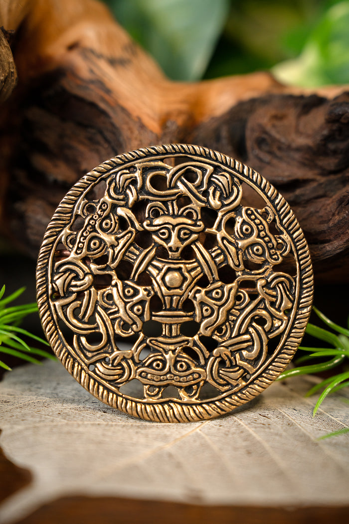 Borre style disc fibula, bronze