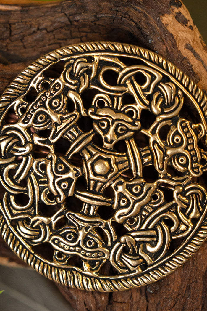 Borre style disc fibula, bronze