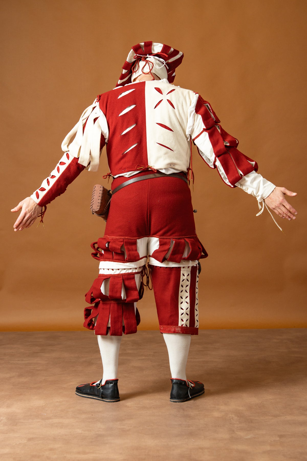Trousers Landsknecht, wool blend, red and white