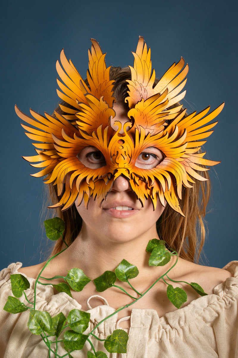 Ledermaske Vogel