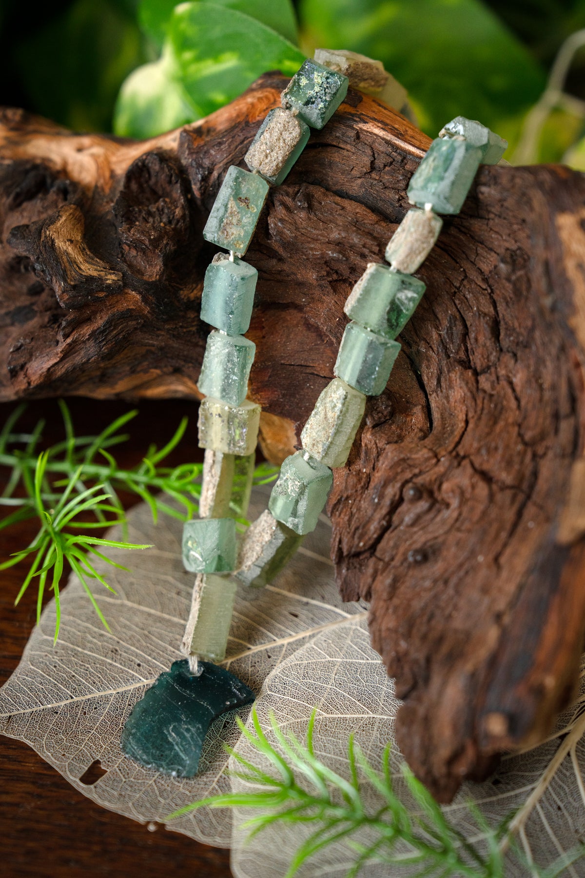 Glass beads for Viking necklace, 35 beads
