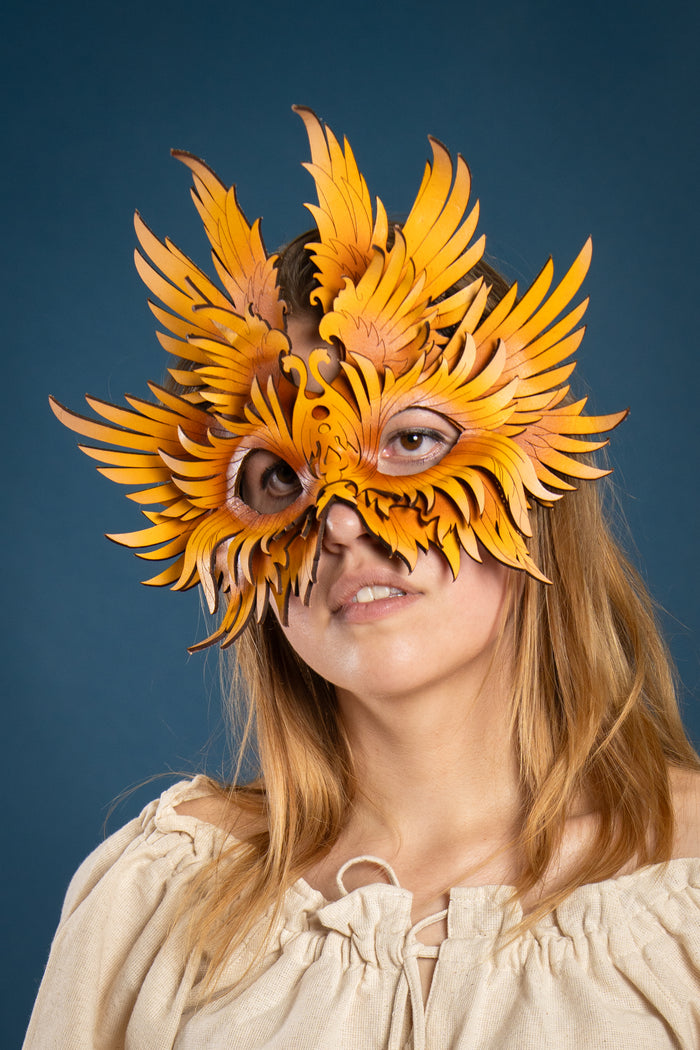 Leather bird mask