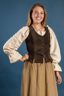 Gorset Cathy, zamszowy, brązowy