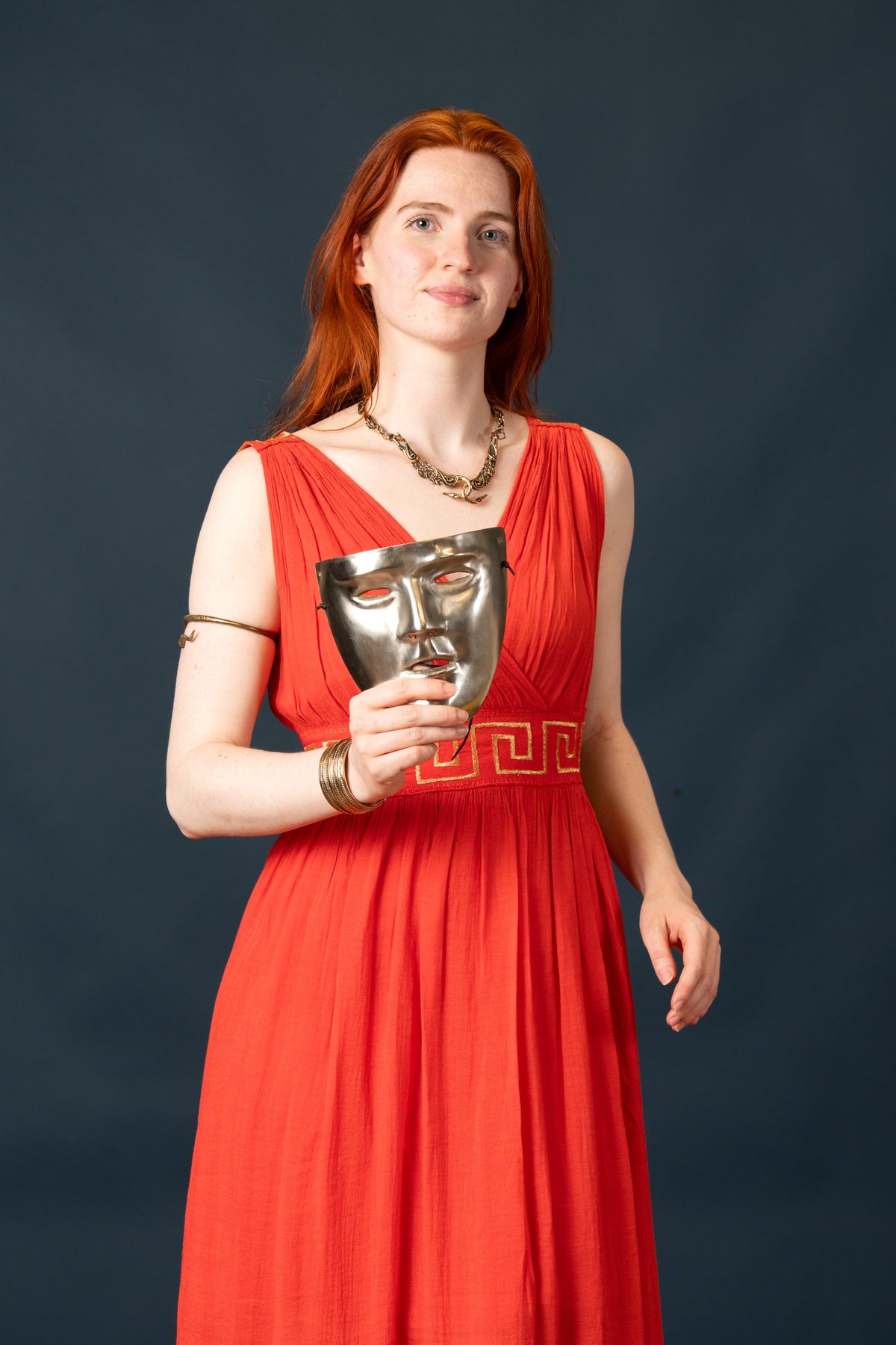 Goddess dress Penelope, coral red