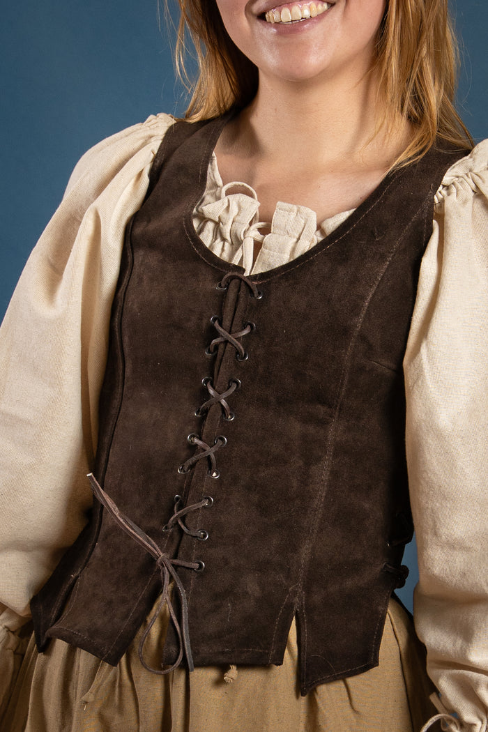 Cathy ladies doublet, suede, brown