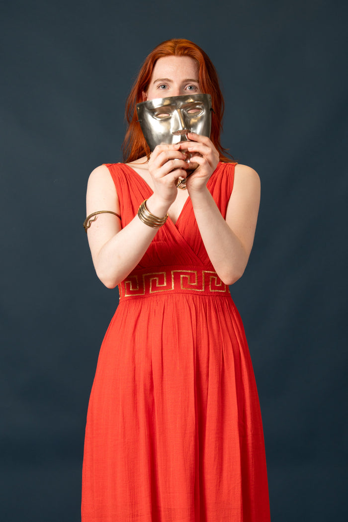 Goddess dress Penelope, coral red