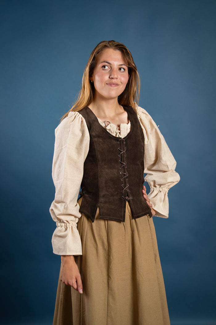 Cathy ladies doublet, suede, brown
