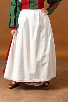Apron with lace, white