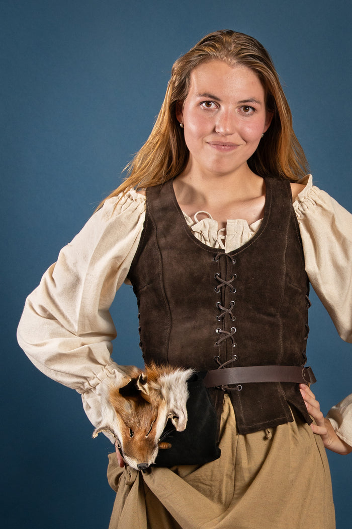 Cathy ladies doublet, suede, brown